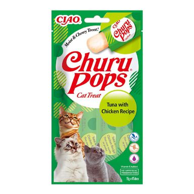Churu Sticks Pops de Atum e Frango para gatos - Multipack 12
